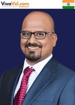 Portrait of Dr. J. Raghunath Reddy, Senior Pulmonologist & Critical Care Specialist at KIMS‑Sunshine Hospitals, Hyderabad, featured on VivaVel.com.